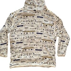 Paul Et Duffier Women's XL Multicolor Graphic Print Pullover Mock Turtleneck AOP